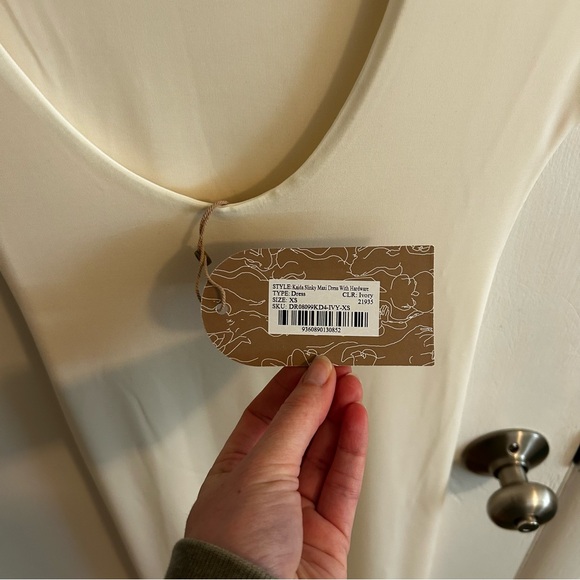 NWT Meshki Kaida Slinky Maxi Dress With Hardware - Ivory - Picture 5 of 5